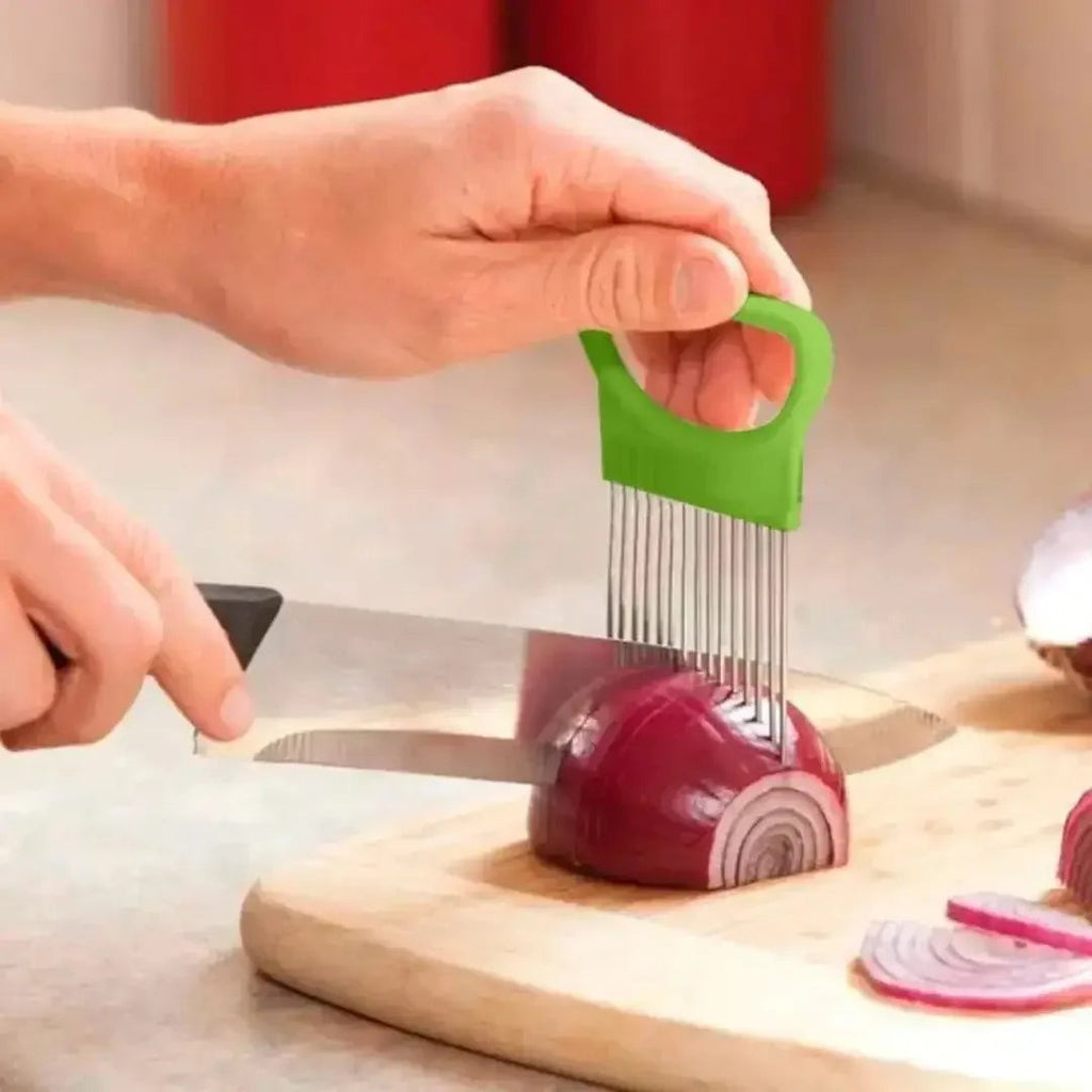 Suporte Guia de Aço Inox para Fatiar Cebola e Legumes – foto 2