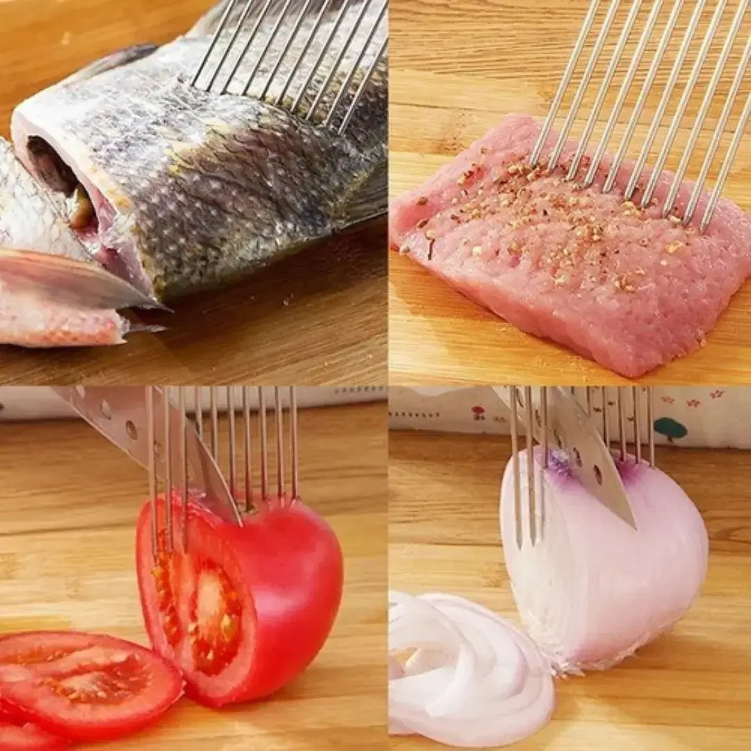 Suporte Guia de Aço Inox para Fatiar Cebola e Legumes – foto 4