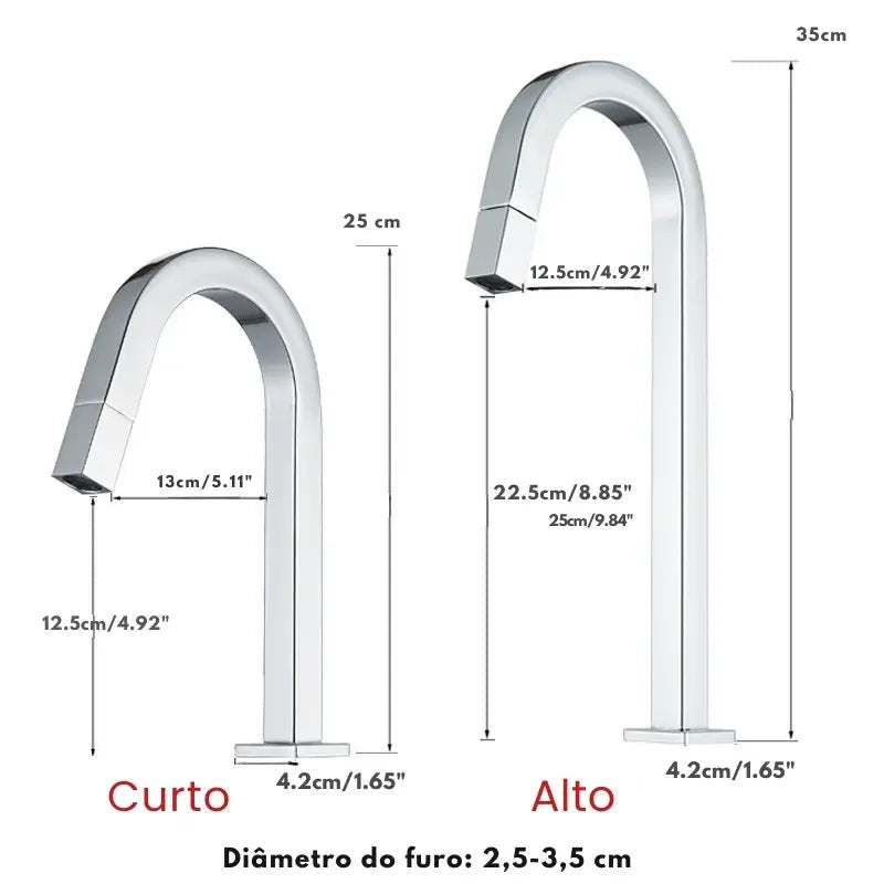 Torneira de Banheiro de Mesa em Aço Inox para Água Fria – foto 6