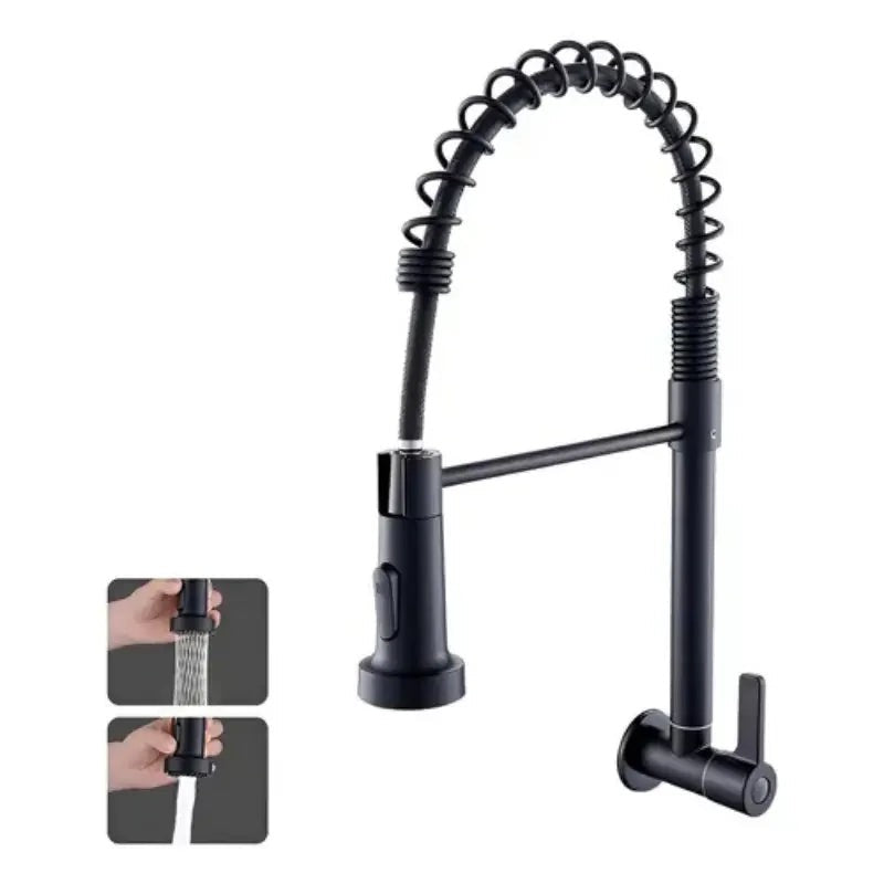 Torneira Gourmet Flexível Preta Monocomando com Ducha e Giro 360°