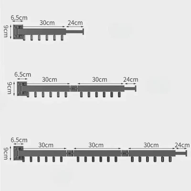 Varal Cabideiro Retrátil de Parede em Alumínio Grafite 1,26 m – foto 7