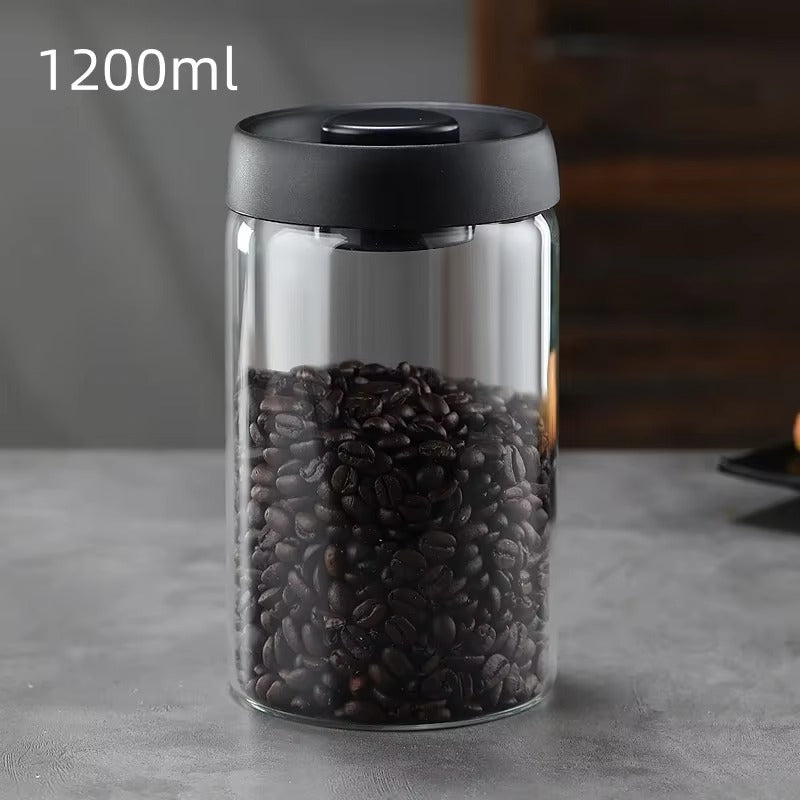 Pote de Vidro com Tampa a Vácuo para Café e Grãos – foto 7
